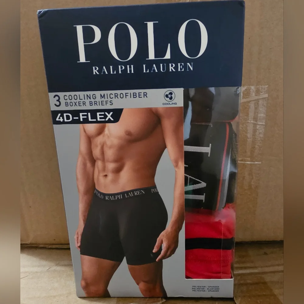 Polo Ralph Lauren Men's 3 Pack 4D-Flex Microfiber Briefs Black Camo Red New